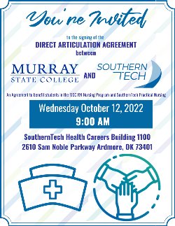invite to direct articulation agreement signing